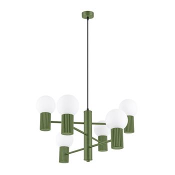 Lámpara de araña verde oliva aluminio alt. 230 cm