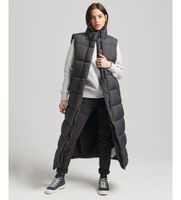 superdry para mujer w5011444a chaleco largo con capucha ripstop negro s casual poliester