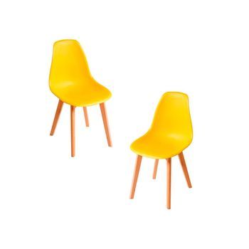 Pack 2 Sillas Kelen De Polipropileno 82*47*53 Cm - Amarillo