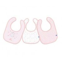 set de 3 baberos de rizo hippo dreams rosa