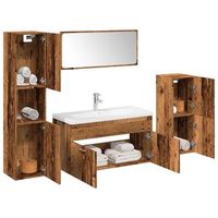 vidaxl juego de muebles de bano 5 piezas madera ingenieria envejecida