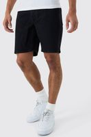 pantalon corto vaquero ajustado sin tratar en negro negro