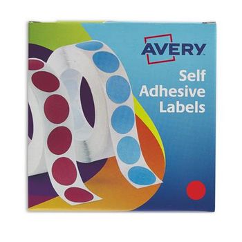 Avery Labels in Disp Round 19mm DIA Red 24-506 (1120 Labels)