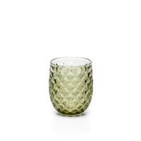 vaso de vidrio en verde oliva 85x85x10 cm