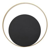 aplique de metal negro con circulo dorado cm 25x8x25