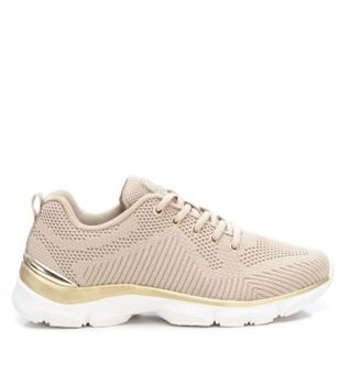 Xti para mujer. 14245203-BEIGE Zapatillas 142452 beige (37), Tela, Plano, Cordones, Casual