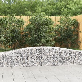 Cesta De Gaviones | Gavión Para Piedras | Gavión Decorativo Forma Arco Hierro Galvanizado 400x50x40/60 Cm Cfw407457