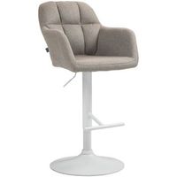 taburete de bar natoma en tela gris topo 59x57x97 cm clp