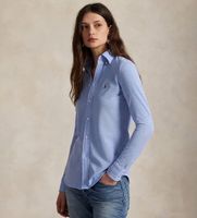 polo ralph lauren para mujer 211664427001 camisa oxford slim fit punto de algodon azul xs casual manga larga