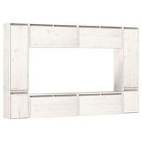 muebles para tv 8 piezas madera maciza de pino blanco vidaxl