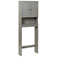armario de bano de pie de mdf con estantes estilo tradicional gris atjoni