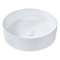 lavabo de encimera bano ceramica redondo blanco brillante 40 cm tebar