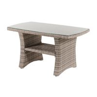 mesa aluminio moderno resistente  aluminio y ratan sintetico plano color marron mesa70x120x67