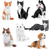 bloques de construccion micro para perros y gatos balody animales mascotas beagle ragdoll gato tabby modelo de rompecabezas mini figura de ladrillos juguete para regalo