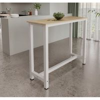 mesa alta  patas de metal  120x100x40cm  barra de cocina  modelo ani  blanco y sonoma