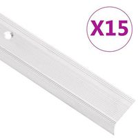 perfiles de peldanos forma de l 15 uds aluminio plata 90 cm vidaxl