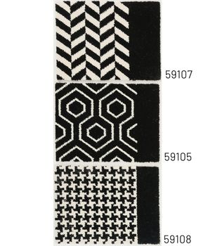 Avenida III 591 - Alfombra Pasillera en Rollo - Lana y Nylon - Negro y Blanco