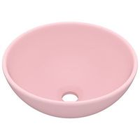 lavabo de lujo redondo ceramica rosa mate 325x14 cm vidaxl