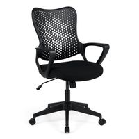 costway silla oficina ergonomica con reposabrazos cojin acolchado respaldo transpirable mariposa para estudiar trabajar negro