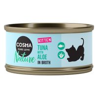 cosma nature kitten 24 x 70 g - pack ahorro - atun y aloe vera