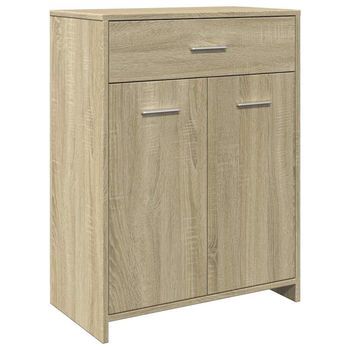 Armario De Baño | Mueble De Baño Madera Contrachapada Roble Sonoma 60x33x80 Cm