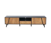 mueble de tv 180x40x46 cm - con cajones y 2 armarios - minimalista con 6 patas de madera maciza