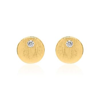 Pendientes de plata 925 dorada con circonita