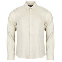 polo ralph lauren camisa manga larga camisa de corte recto en lino para hombre