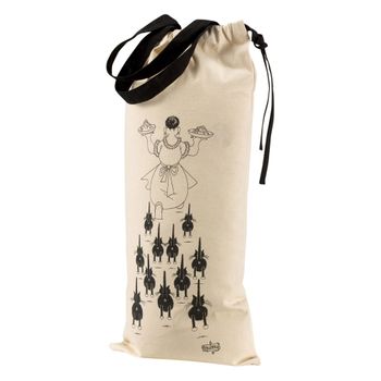 Bolsa de pan en algodón beige 27x59 cm