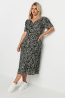 yours vestido negro cachemira con fruncidos mujer curvy y tallas grandes yours