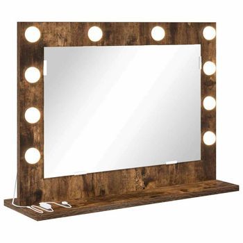 Espejo De Tocador Rectangular Roble Ahumado 60 X 45 X 18 Cm Vidaxl