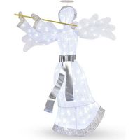 angel de navidad preiluminada costway adorno navideno con 100 luces led