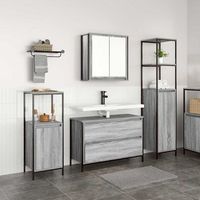 vidaxl juego de muebles de bano 3 uds gris sonoma 90 x 345 x 60 cm