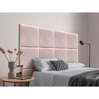 dhome cabecero tapizado para camas de 90cm compuesto de paneles autoadhesivos intercambiables de pana premium cama lujo dormitorio acolchado rosa
