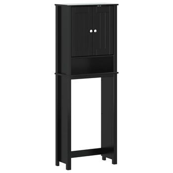 Mueble Para Inodoro Berg Madera Maciza Negro 60x27x164,5 Cm