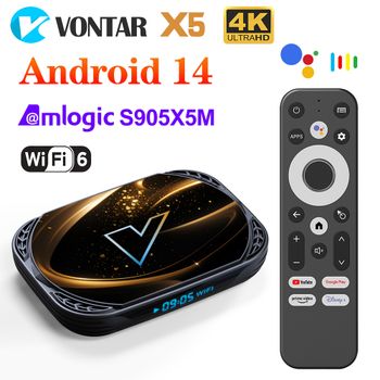 VONTAR X5 TV Box Android 14 Amlogic S905X5M(S905A) 4GB 128GB 32GB 64GB 1000M LAN Wifi6 4K AV1 Reproductor Multimedia TV Box Set Top Box