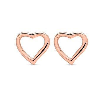 Pendientes chapados en oro rosa 925 plata corazón