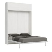 cama plegable 120x190 cm con 1 mueble alto de madera blanca kanto