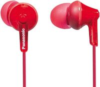 panasonic rp-hje125e-r auriculares boton con cable in-ear sonido estereo para movil mp3mp4 diseno de ajuste comodo iman neodimio 9 mm rojo