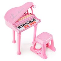 costway teclado de piano electronico para ninos de 31 teclas con taburete piano de juguete portatil con microfono led 35 x 30 x 55 cm