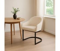 silla de comedor jarik terciopelo crema 59x60x87 cm