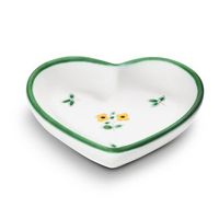 gmundner ceramica flores esparcidas cuenco en forma de corazon l10cm