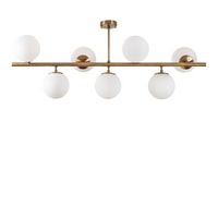 lampara de techo fazli-10536 oro cobrizo metal vidrio 113x40x46 cm