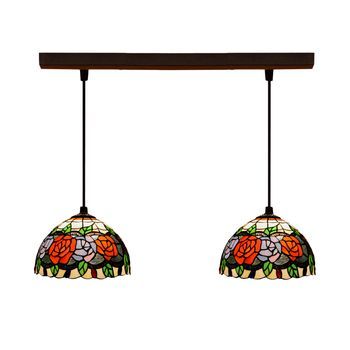 Colgante De Techo Tiffany Regleta Serie Rosy D-20cm X2