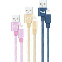 nanocable pack 3 cables mallados usb 20 a lightning machomacho 1m rosadoradoazul