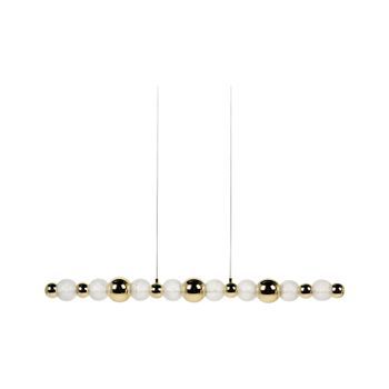 Lámpara Colgante Led Pantalla De Vidrio Base De Metal Estilo Glamuroso Dorado Sora