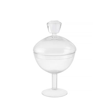 Bombonera de vidrio con diamante h24cm