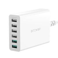 cargador blitzwolf bw-s15 6 puertos usb 60w quick charge 30 blanco