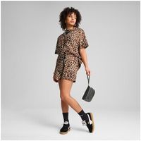 puma yellow camisa leo luxe relaxed aop shirt para mujer