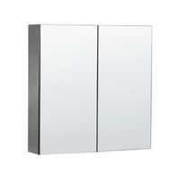 mueble de bano con espejo 60 x 60 cm almacenaje minimalista moderno de pared 2 puertas 2 estantes negro navarra